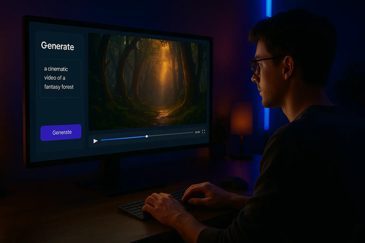 AI Text to Video Creation Scene