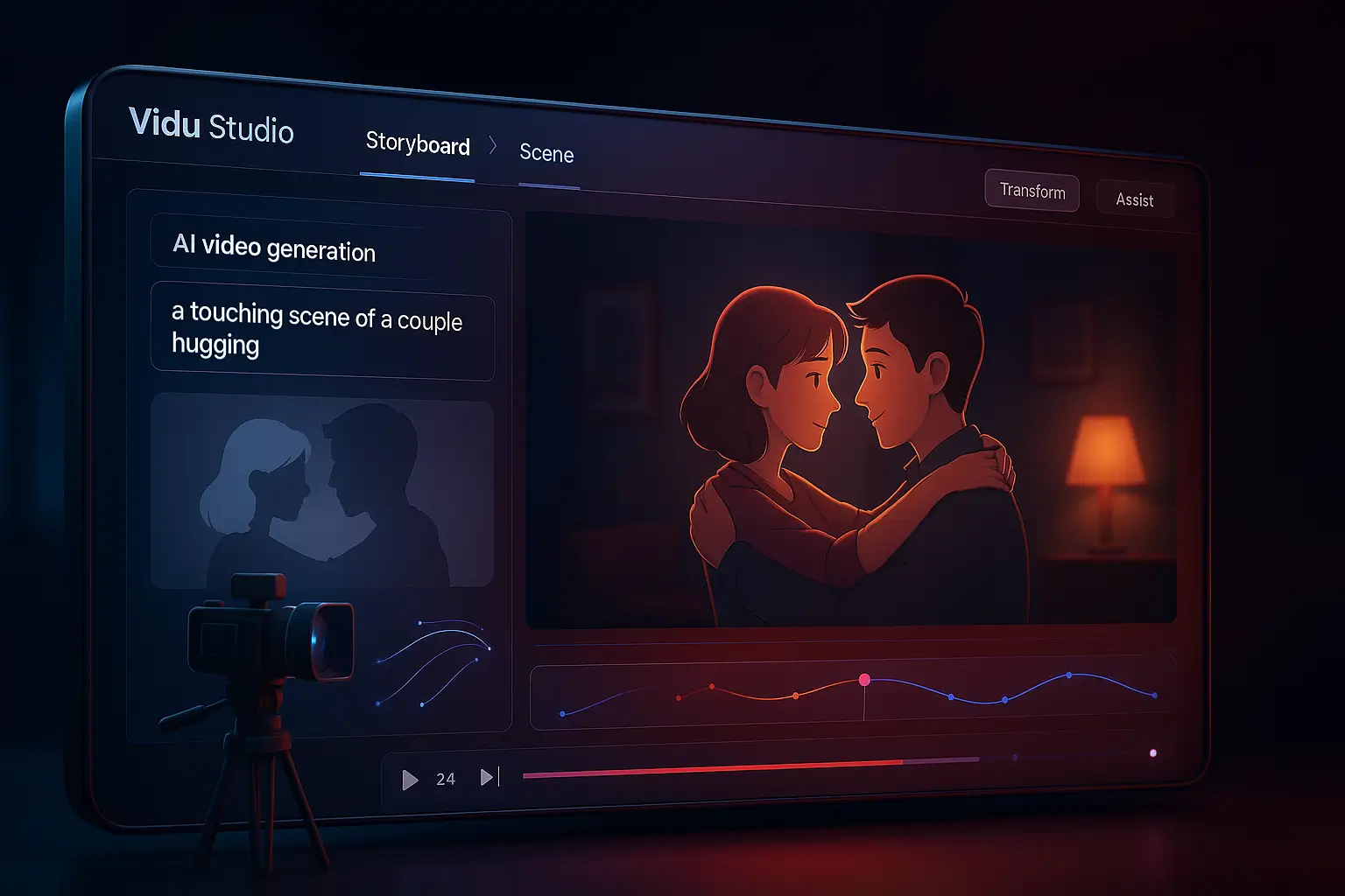 Professional video production with Vidu Studio Cinematic storyboard with AI-created film scene